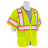 Erb Safety Safety Vest, Contrasting, Mesh, Class 3, S683P, Hi-Viz Lime, XL 62138